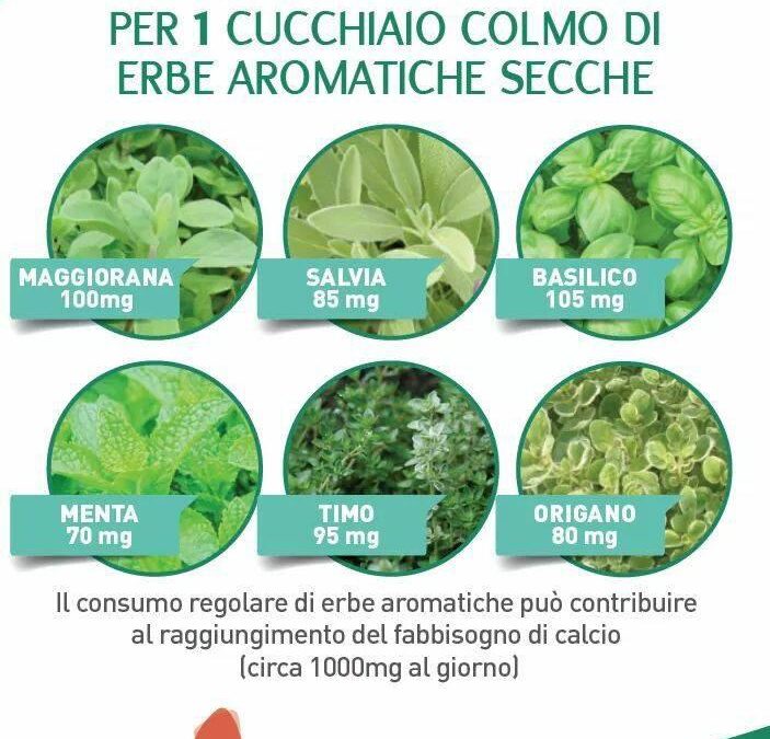 Contenuto di calcio nelle erbe aromatiche